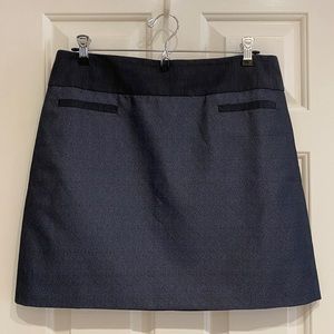 Ann Taylor LOFT Metallic Jacquard Shift Skirt / Navy Blue / Size 10